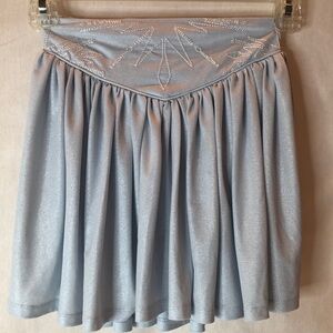 DISNEY Frozen 2 Shimmery Pale Blue Skater Twirl Skirt Embroidery Girls 5/6